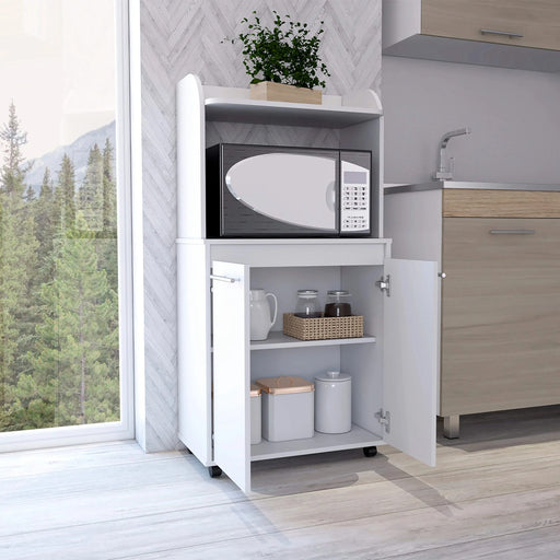 Charlotte 1-Shelf 2-Door Kitchen Pantry White Default -DTYStore