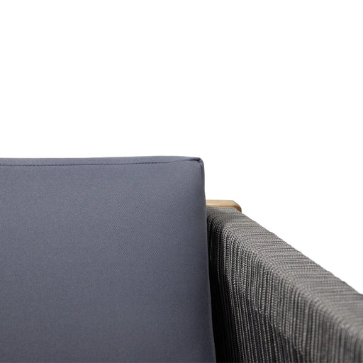 Charlotte Outdoor Acacia Wood and Rope 4 Seater Chat Set with Cushions Default -DTYStore