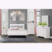 Charlston Modern Sleigh Style Full Bedroom Set with LED Lighting in White Finish, Solid Wood and MDF Default -DTYStore
