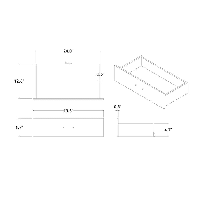 Charlston Modern Sleigh Style Full Bedroom Set with LED Lighting in White Finish, Solid Wood and MDF Default -DTYStore