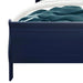 Charlston Sleigh Style King Bedroom Set with LED Headboard in Blue Solid Wood and MDF Default -DTYStore