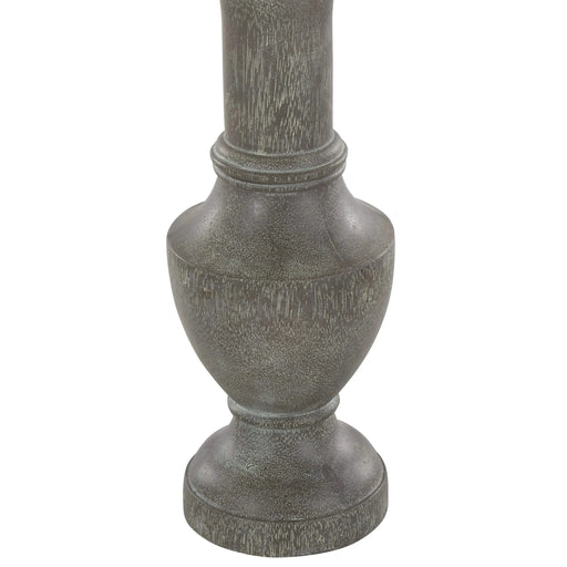 Chateau 26' Contemporary Polyresin Table Lamp in Acid Griffin Wood Polyresin, Brushed Nickel and White Linen Shade from Grandview Gallery by LumiSource - Set of 2 Default -DTYStore