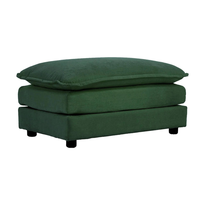 Chenille Fabric Ottomans Footrest to Combine with 2 Seater Sofa, 3 Seater Sofa and 4 Seater Sofa, Green Chenille Default -DTYStore