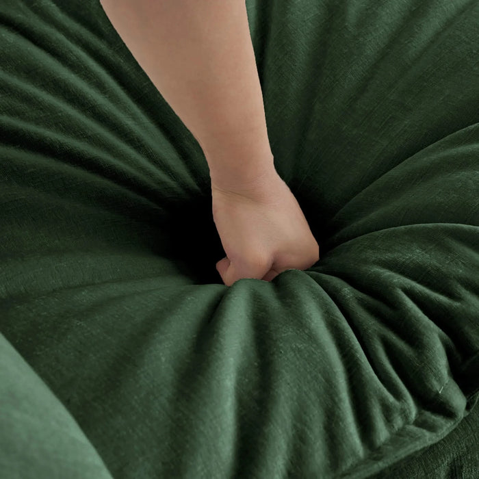 Chenille Fabric Ottomans Footrest to Combine with 2 Seater Sofa, 3 Seater Sofa and 4 Seater Sofa, Green Chenille Default -DTYStore