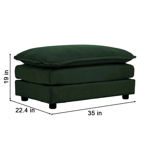 Chenille Fabric Ottomans Footrest to Combine with 2 Seater Sofa, 3 Seater Sofa and 4 Seater Sofa, Green Chenille Default -DTYStore
