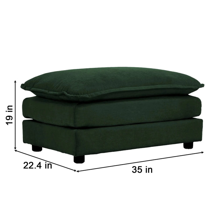 Chenille Fabric Ottomans Footrest to Combine with 2 Seater Sofa, 3 Seater Sofa and 4 Seater Sofa, Green Chenille Default -DTYStore