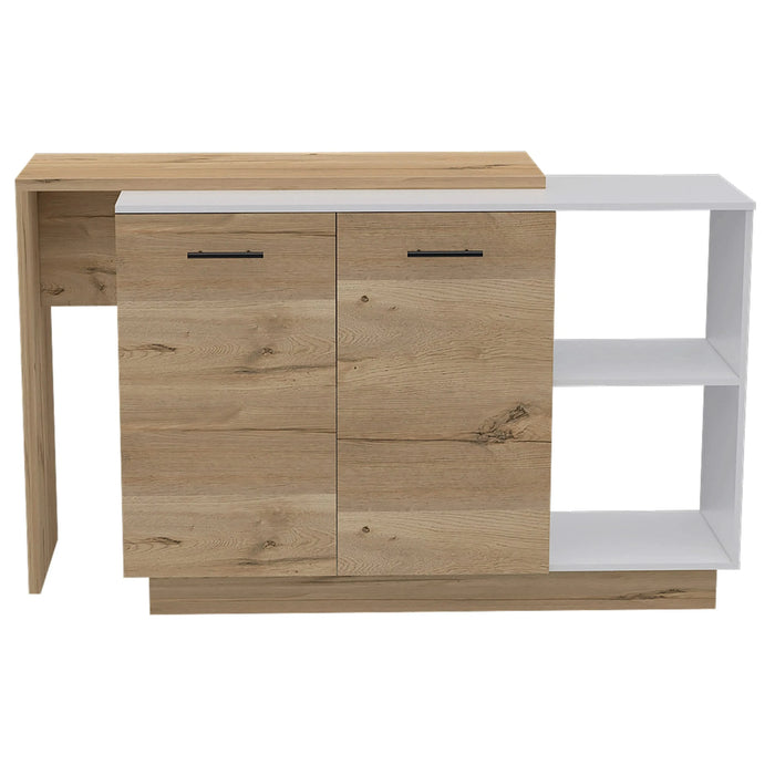 Chesterfield 2-Shelf 1-Drawer 3-Division Kitchen Island White Default -DTYStore