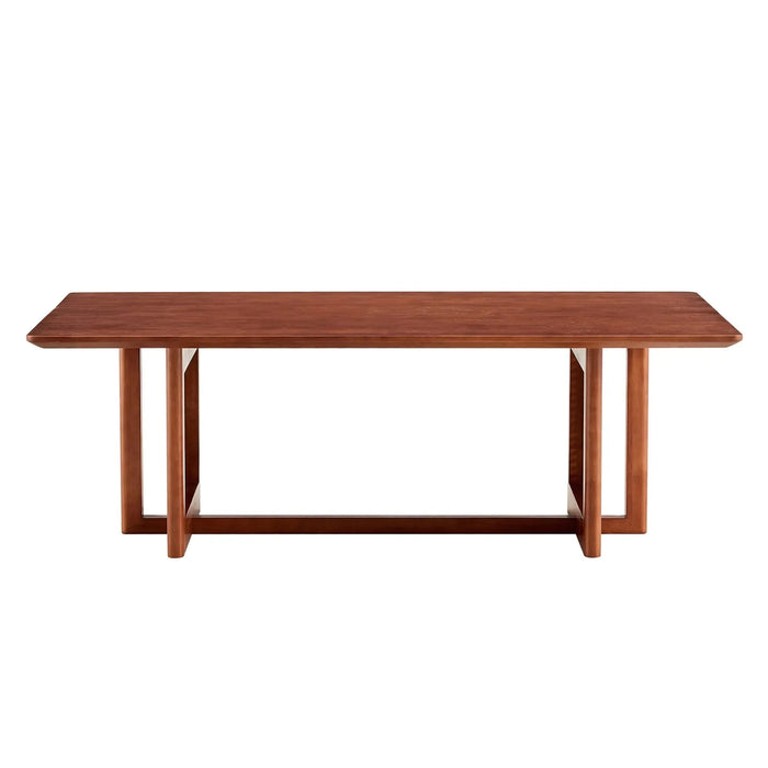Chinese style log wind Imitation rattan Walnut color tea table rectangular solid wood coffee low table small family living room tea table .W115191497 Default -DTYStore