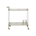Cirro Antique Mirror & Wire Brass Finish Serving Cart Default -DTYStore
