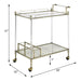 Cirro Antique Mirror & Wire Brass Finish Serving Cart Default -DTYStore