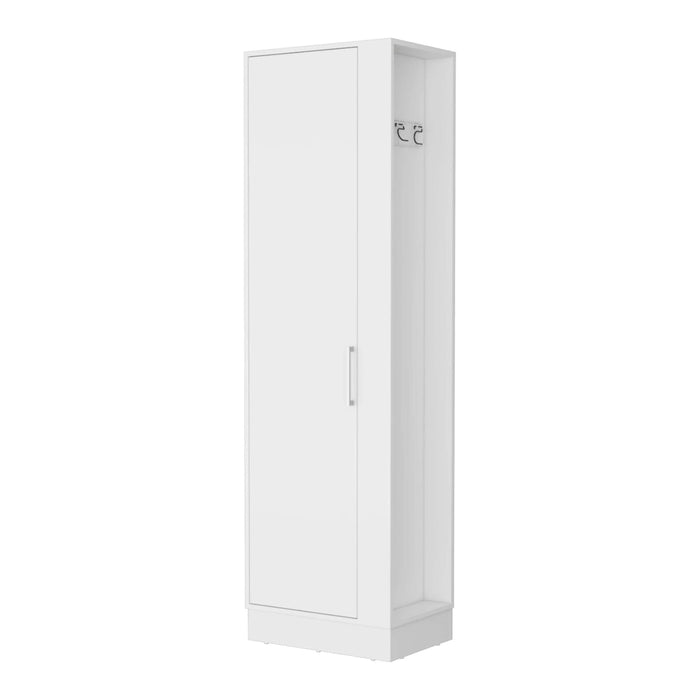 Clarno Tall Storage Cabinet, Single Door with Broom Hangers Default -DTYStore