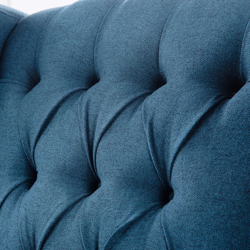 Classic Blue Wing Chair Recliner with Manual Functionality and Durable Fabric Default -DTYStore