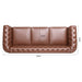 Classic Chesterfield Three Seater Sofa Brown PU Leather with Rolled Arms and Birch Legs 84.65 Inches Default -DTYStore
