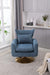 Classic Mid-Century 360-degree Swivel Accent Chair, Blue Linen Default -DTYStore