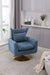 Classic Mid-Century 360-degree Swivel Accent Chair, Blue Linen Default -DTYStore