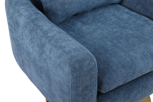 Classic Mid-Century 360-degree Swivel Accent Chair, Blue Linen Default -DTYStore