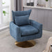 Classic Mid-Century 360-degree Swivel Accent Chair, Blue Linen Default -DTYStore