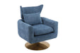 Classic Mid-Century 360-degree Swivel Accent Chair, Blue Linen Default -DTYStore