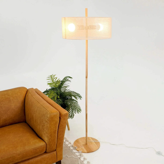 Classic Modern Floor Lamp, Upward Lighting Design for Living Room Ambience, Bedroom & Office Space Lirian Floor Lamp - Oak and Natural 110-120V Default -DTYStore