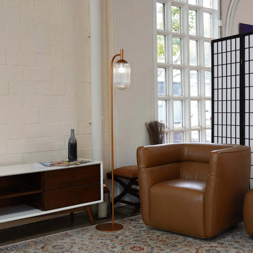 Classic Modern Floor Lamp, Upward Lighting Design for Living Room Ambience, Bedroom & Office Space Vela Floor Lamp Bronze and Clear 110-120V Default -DTYStore