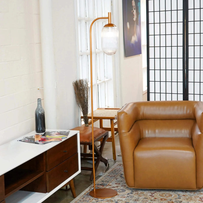 Classic Modern Floor Lamp, Upward Lighting Design for Living Room Ambience, Bedroom & Office Space Vela Floor Lamp Bronze and Clear 110-120V Default -DTYStore