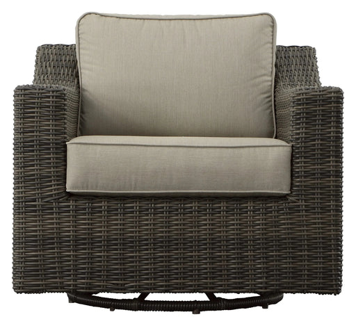 Classic Swivel Chair Outdoor - Half-Round Resin Wicker, 360° Swivel, Cushioned Default -DTYStore