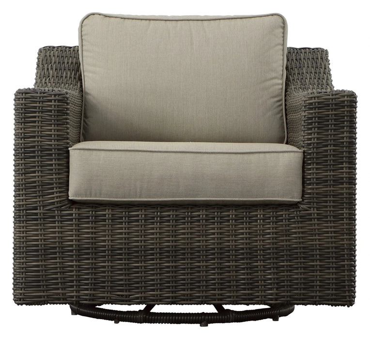 Classic Swivel Chair Outdoor - Half-Round Resin Wicker, 360° Swivel, Cushioned Default -DTYStore