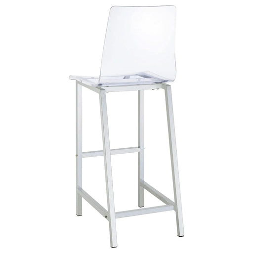 Clear and Chrome Bar Stools (Set of 2) Default -DTYStore