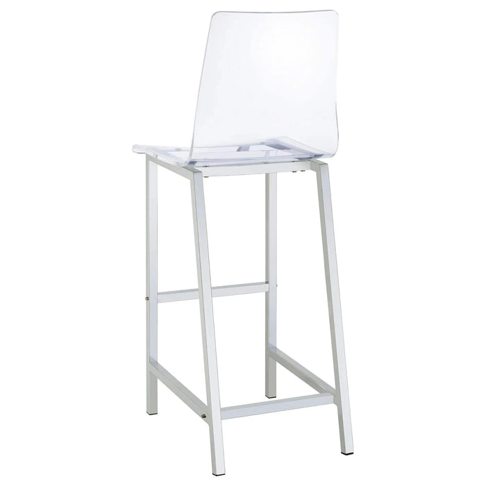 Clear and Chrome Bar Stools (Set of 2) Default -DTYStore