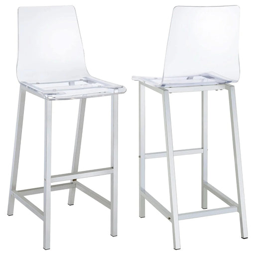Clear and Chrome Bar Stools (Set of 2) Default -DTYStore