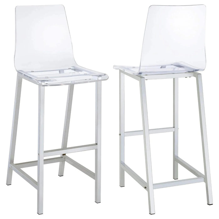Clear and Chrome Bar Stools (Set of 2) Default -DTYStore