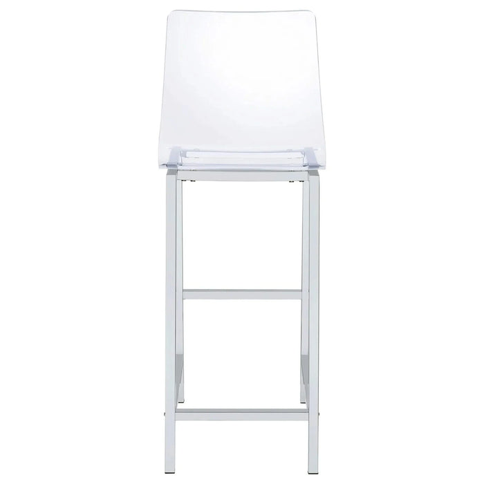 Clear and Chrome Bar Stools (Set of 2) Default -DTYStore