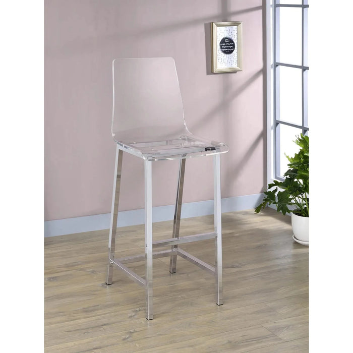 Clear and Chrome Bar Stools (Set of 2) Default -DTYStore