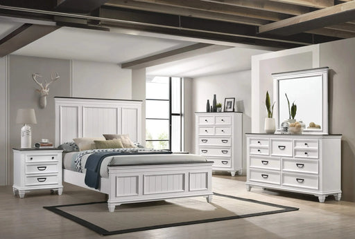 Clelane Wood Bedroom 5 piece Set with Shiplap Panel Queen Bed, Dresser, Mirror, Nightstand, and Chest Default -DTYStore
