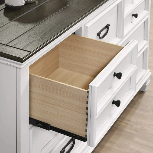 Clelane Wood Bedroom 5 piece Set with Shiplap Panel Queen Bed, Dresser, Mirror, Nightstand, and Chest Default -DTYStore