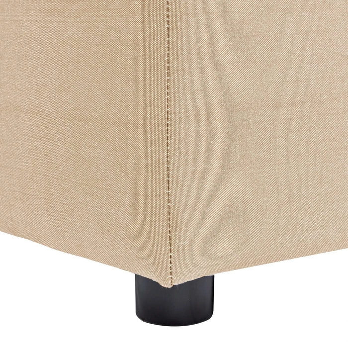 Cleo 34' Modular Upholstered Deep Seating Patio Corner Chair, Almond Beige Axroma Olefin Default -DTYStore