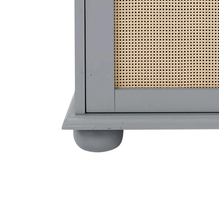 Clothes hanger Hall Tree Storage Bench Shoe Rack for Entryway, Hall Tree with Bench and Shoe Storage, Hall Tree Entryway Bench with Rattan Door Gray, 40.16'W*18.58'D*64.17'H Default -DTYStore