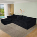 Cloud Sectional Couch with L-Shape Chaise,Modern Modular Sofa with Deep Seat, Upholstered Couches for Living Room Bedroom,No Assembly Required, Black (Plush Corduroy Fabric) Default -DTYStore