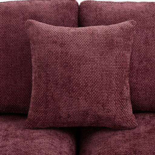 Cloud Sectional Sofa 107.9' Upholstered Sofa Couch with Double-layer Cushion and Side Pockets, Red Chenille Default -DTYStore