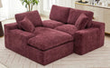 Cloud Sectional Sofa 107.9' Upholstered Sofa Couch with Double-layer Cushion and Side Pockets, Red Chenille Default -DTYStore