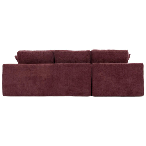 Cloud Sectional Sofa 107.9' Upholstered Sofa Couch with Double-layer Cushion and Side Pockets, Red Chenille Default -DTYStore