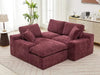 Cloud Sectional Sofa 107.9' Upholstered Sofa Couch with Double-layer Cushion and Side Pockets, Red Chenille Default -DTYStore