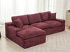 Cloud Sectional Sofa 107.9' Upholstered Sofa Couch with Double-layer Cushion and Side Pockets, Red Chenille Default -DTYStore