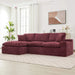 Cloud Sectional Sofa 107.9' Upholstered Sofa Couch with Double-layer Cushion and Side Pockets, Red Chenille Default -DTYStore