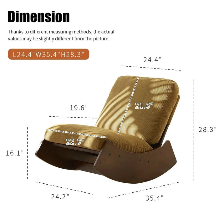 Comfortable Glider Rocking Chair, High-Quality Upholstery Glider Chair, Solid Wood Frame, Perfect for Multiple Settings Accent Reading Chair for Bedroom,Living Room,Nursery Default -DTYStore