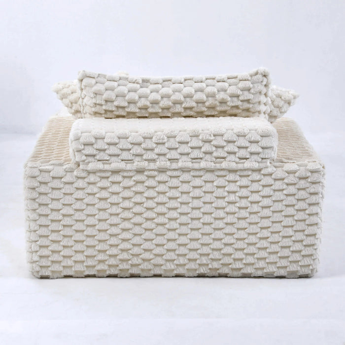 Comfortable Harbor Luxury Sofa - Turtle Fleece Fabric, White-Black-Pink, 51-Inch Default -DTYStore