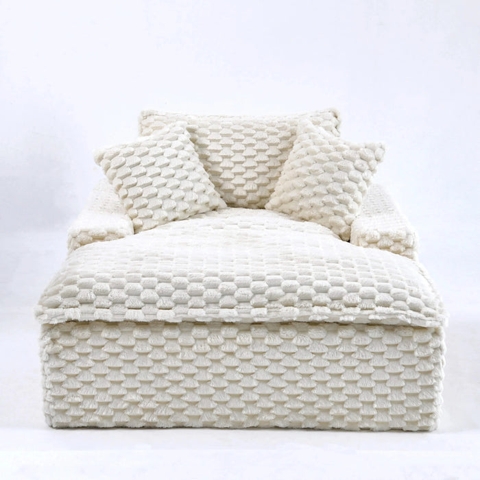 Comfortable Harbor Luxury Sofa - Turtle Fleece Fabric, White-Black-Pink, 51-Inch Default -DTYStore