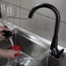 Commercial Black Kitchen Faucet with Pull out Sprayer, Single Handle Single Lever Kitchen Sink Faucet - DTY Store