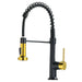Commercial Black and Gold Kitchen Faucet with Pull Down Sprayer, Single Handle Single Lever Kitchen Sink Faucet- DTY Store