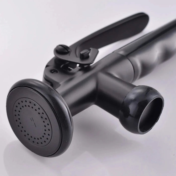 Commercial Kitchen Faucet Pull Down Sprayer Black and Nickel,Single Handle Kitchen Sink Faucet Default -DTYStore